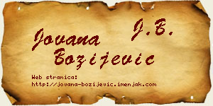 Jovana Božijević vizit kartica
